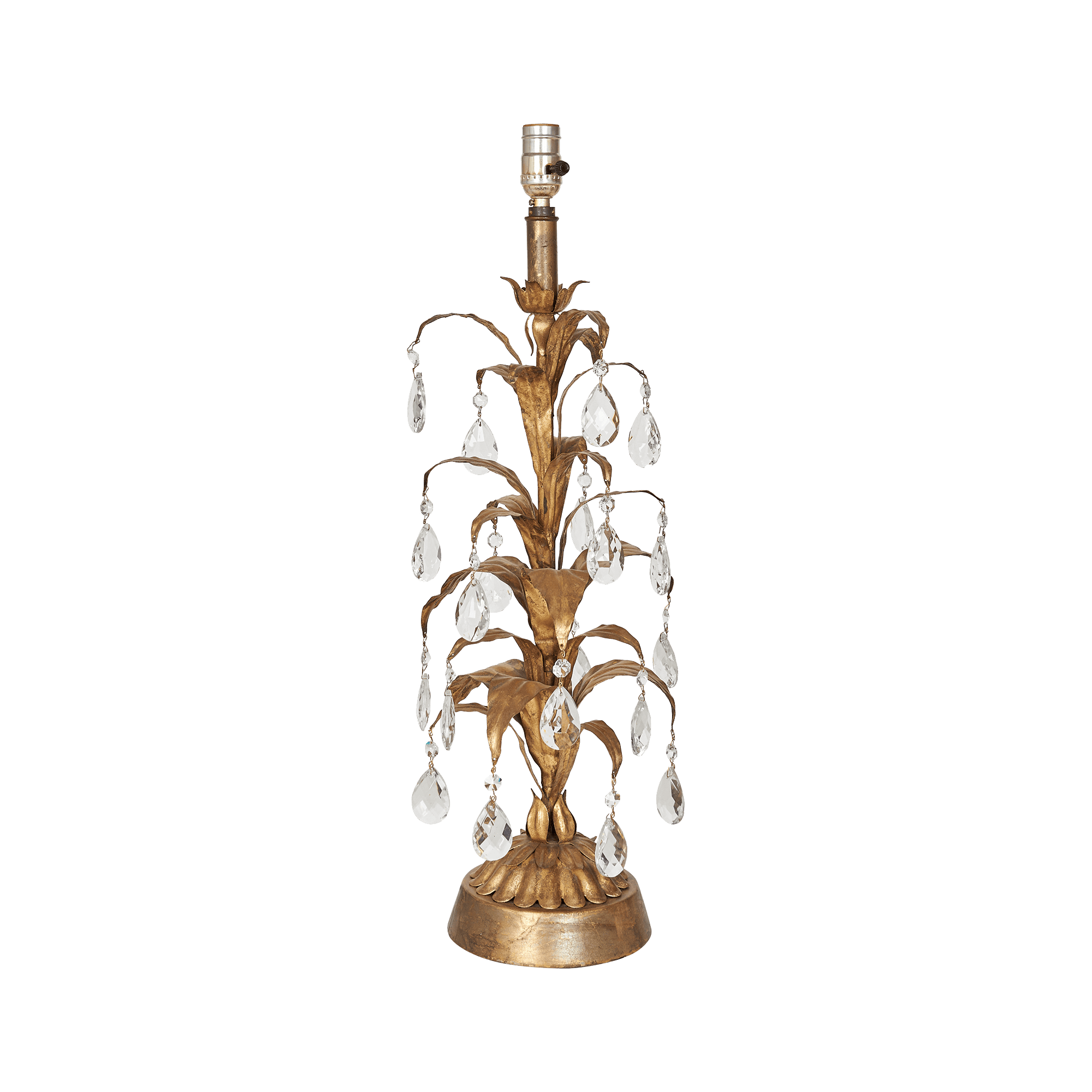 Decorative Gilt Leaf with Cut Glass Drops by Sarah Vanrenen