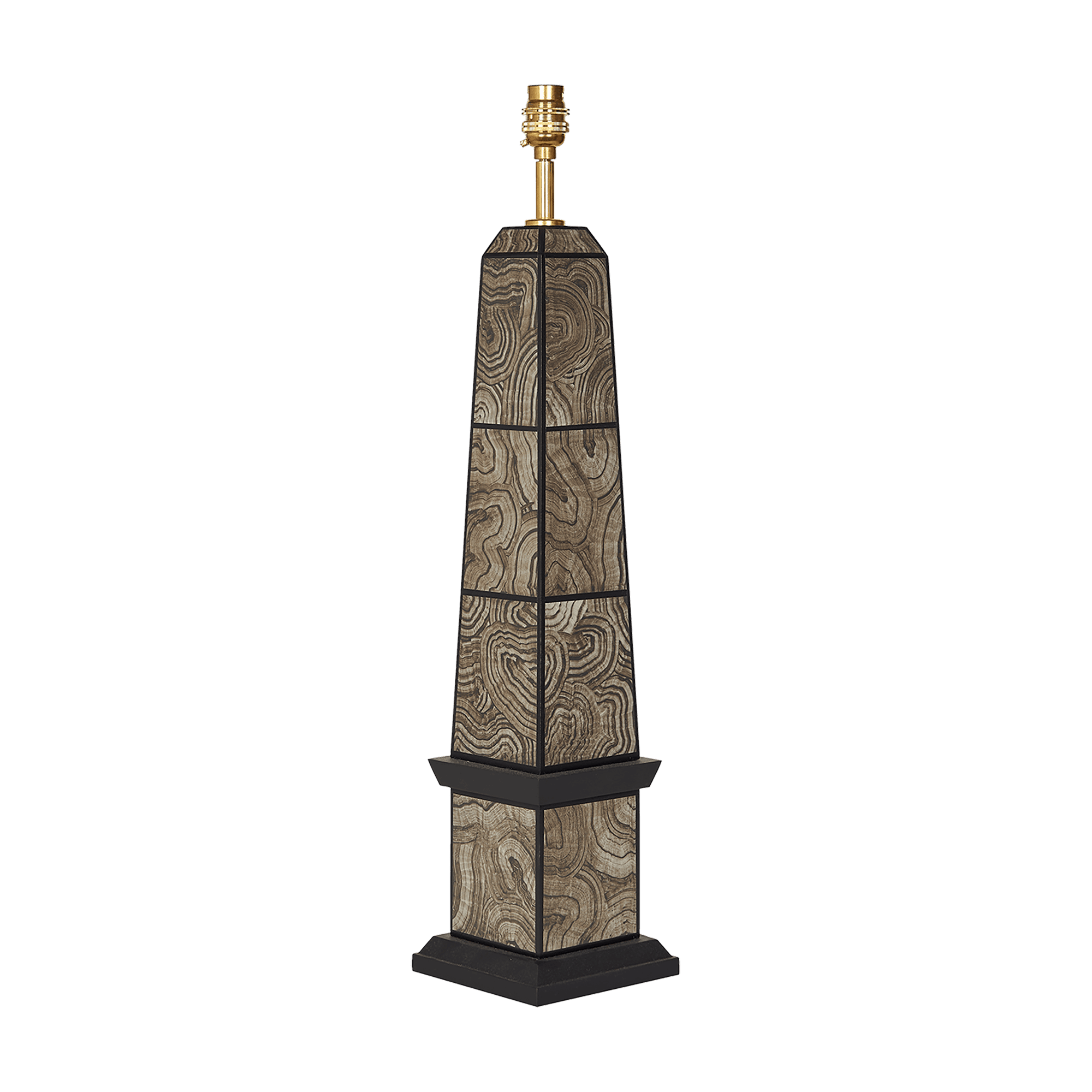 Handpainted malachite obelisk lamp in grey by Sarah Vanrenen